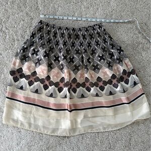Max Edition Geometric Chiffon Skirt Blush Black Cream Size Small